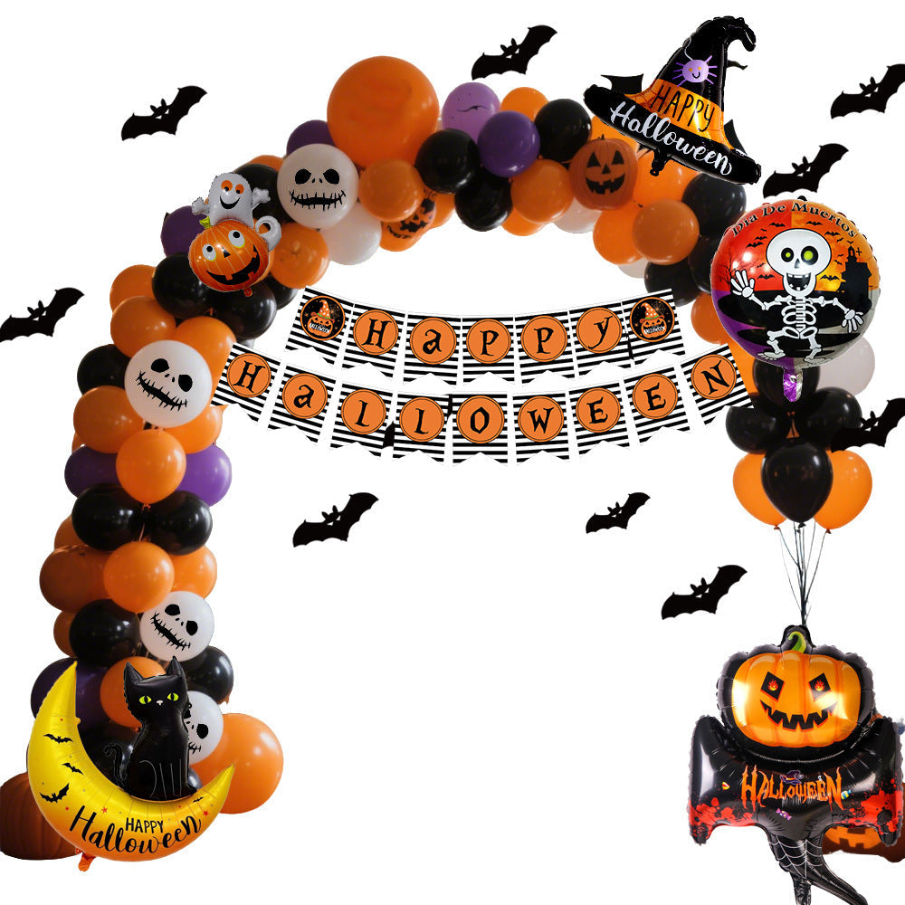 Halloween Ballon-Dekorationsset für Party & Raumdekoration – Spukige Deko für Halloween-Feste