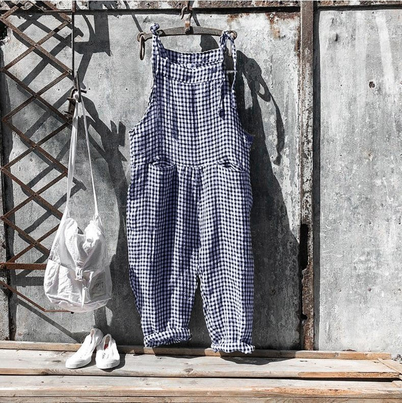 Joanne – Gestreifter Latzhosen-Jumpsuit mit Taschen für Frauen