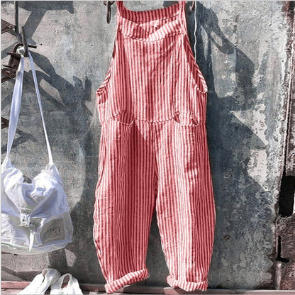 Joanne – Gestreifter Latzhosen-Jumpsuit mit Taschen für Frauen