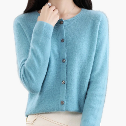 Damen Strickjacke im klassischen Stil – Eleganter Cardigan für Alltag und Büro