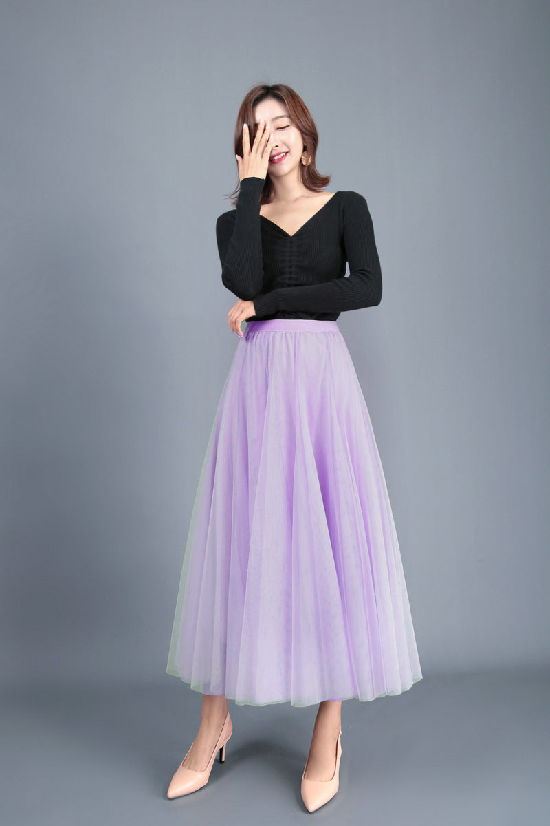 Kathryn – Langer Tüllrock mit Hoher Taille