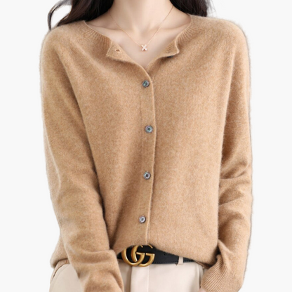 Damen Strickjacke im klassischen Stil – Eleganter Cardigan für Alltag und Büro