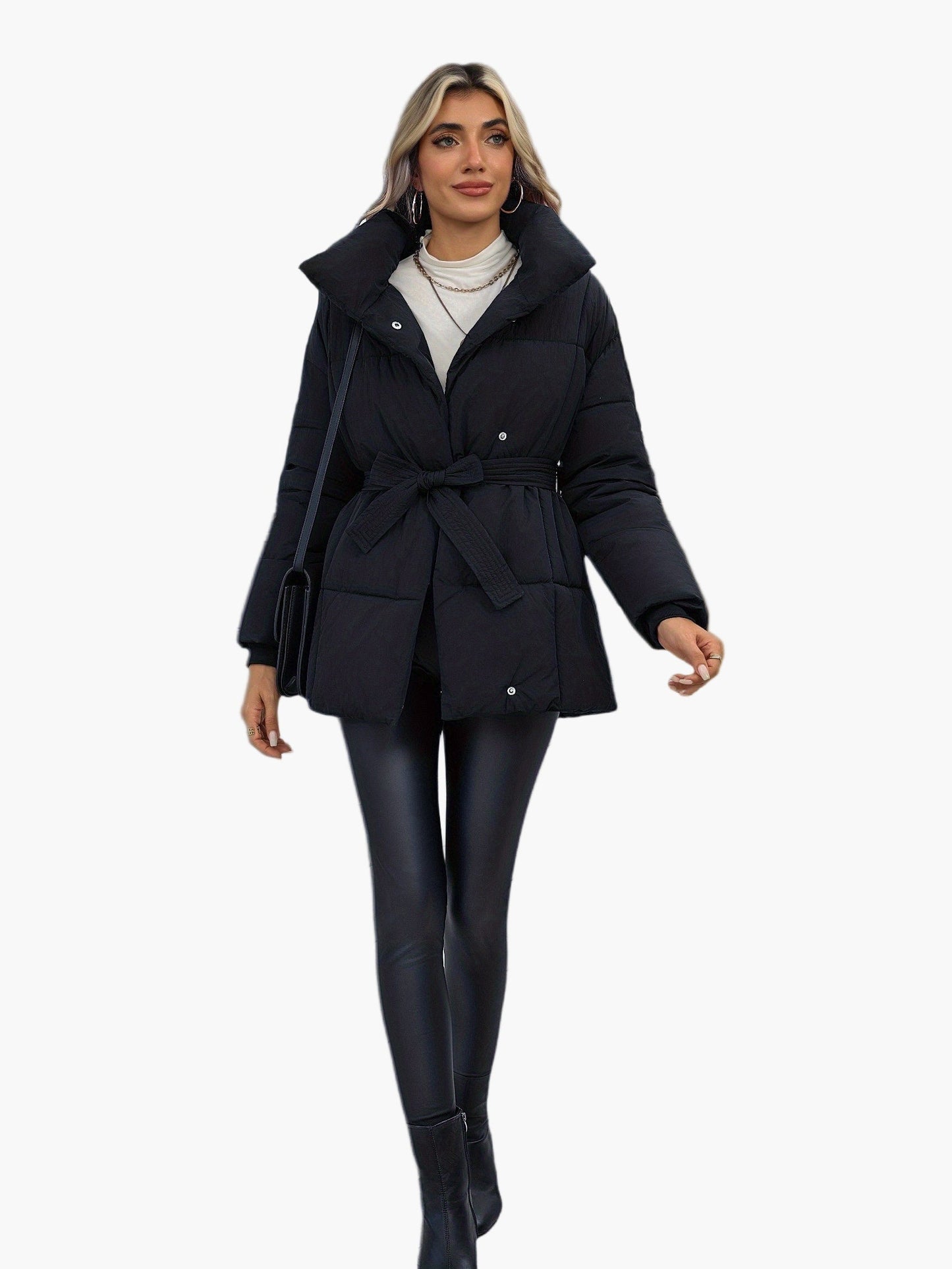 Damen Steppjacke mit Taillengürtel – Modische Winterjacke für Alltag und Freizeit