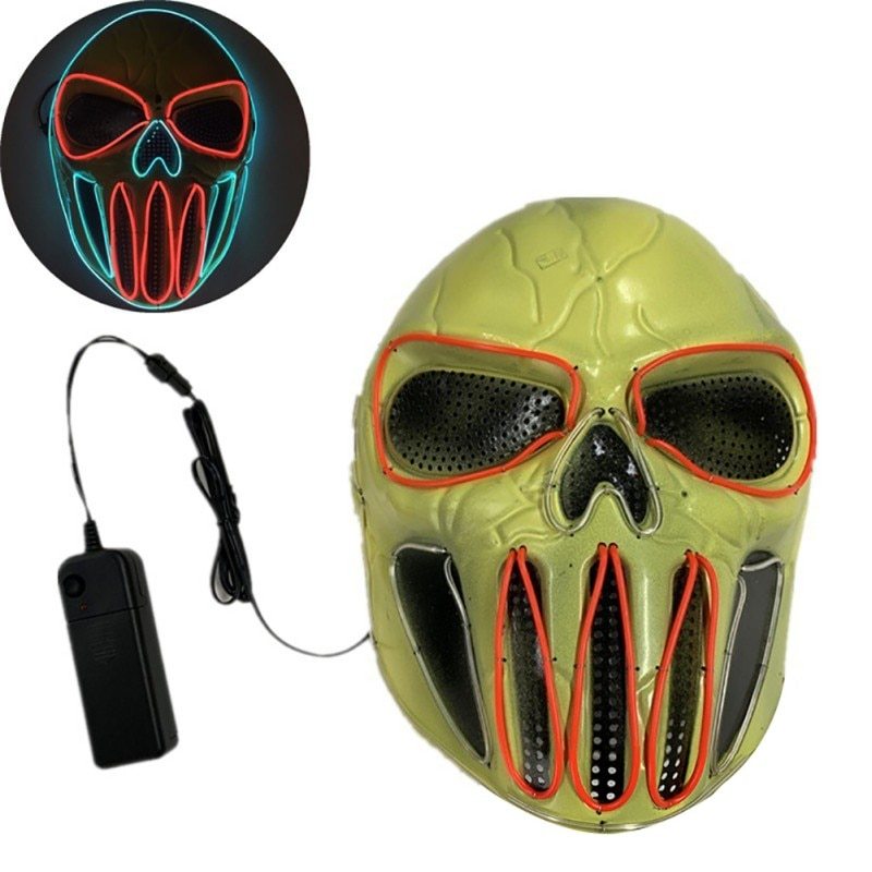 Halloween LED Leuchtmaske für Erwachsene – Gruselige Skull-Maske für Kostüm & Party