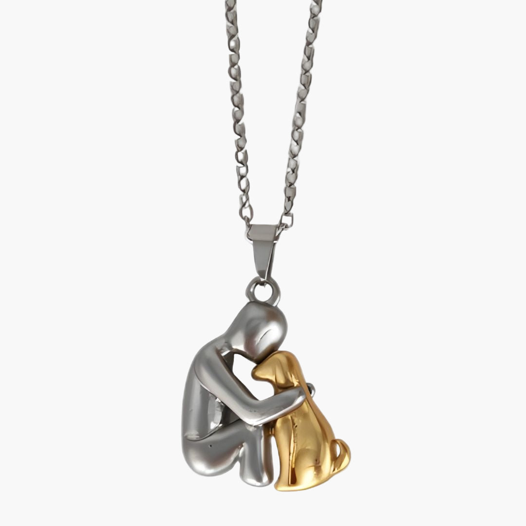 Damen Halskette mit Hundemotiv – Symbolische Anhänger-Kette für Hundeliebhaber, Geschenkidee