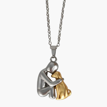 Damen Halskette mit Hundemotiv – Symbolische Anhänger-Kette für Hundeliebhaber, Geschenkidee