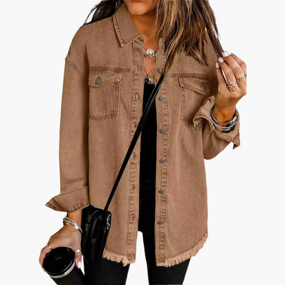 Damen Jeansjacke im entspannten Oversized-Look – Vielseitige Übergangsjacke für Alltag und Freizeit