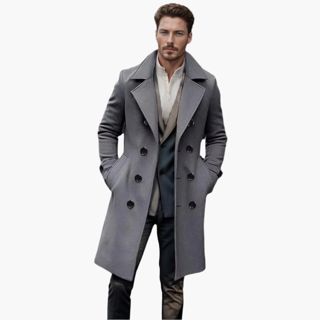 Herren Premium Langmantel im italienischen Stil – Eleganter Business & Freizeit Trenchcoat