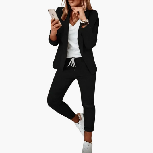 Damen Blazer & Jogginghose Set – Modernes Business Casual Outfit für Alltag und Büro