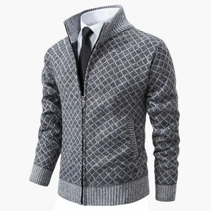 Herren Strickjacke mit Reißverschluss – Eleganter Business Casual Look für Alltag und Büro