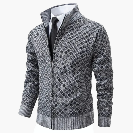 Herren Strickjacke mit Reißverschluss – Eleganter Business Casual Look für Alltag und Büro