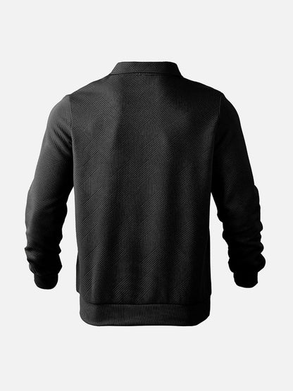 Herren Halbzip-Pullover mit dezentem Muster – Modern & Vielseitig für Alltag und Büro
