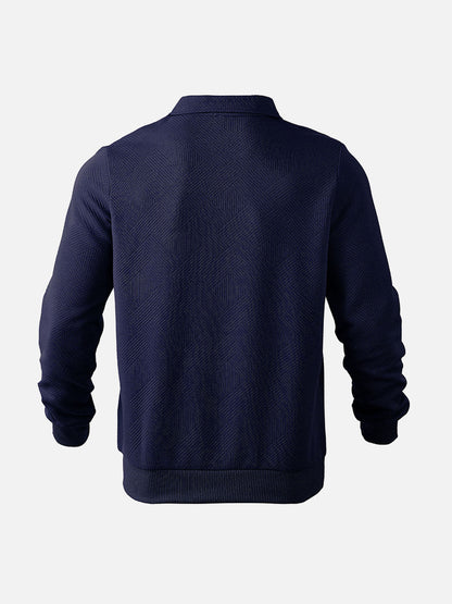 Herren Halbzip-Pullover mit dezentem Muster – Modern & Vielseitig für Alltag und Büro