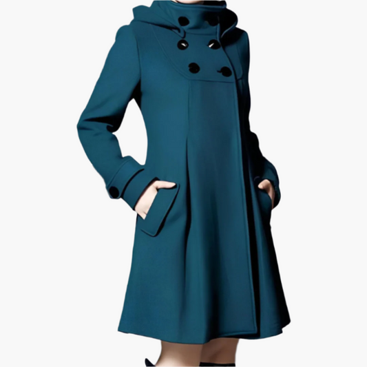 Damen Wintermantel Elegant Klassisch Mit Kapuze und Knöpfen – Perfekt Für Alltag und besondere Anlässe