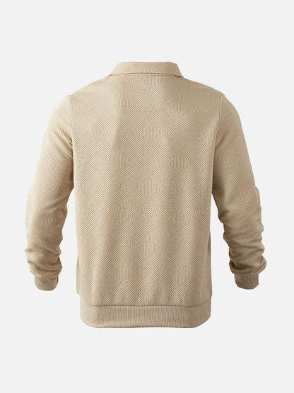 Herren Halbzip-Pullover mit dezentem Muster – Modern & Vielseitig für Alltag und Büro