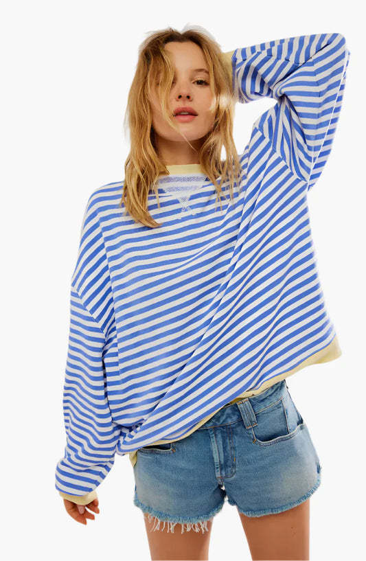 Damen Oversized Streifenpullover – Bequemer Herbst Sweater für stilvolle Freizeit-Looks