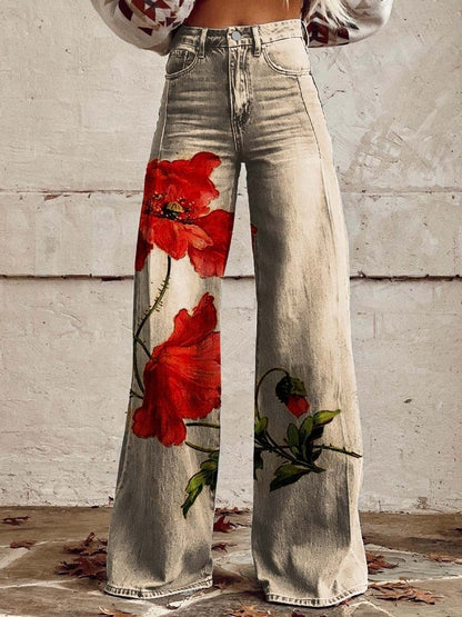 Lucy – Weit geschnittene Damenhose mit 3D-Digitaldruck
