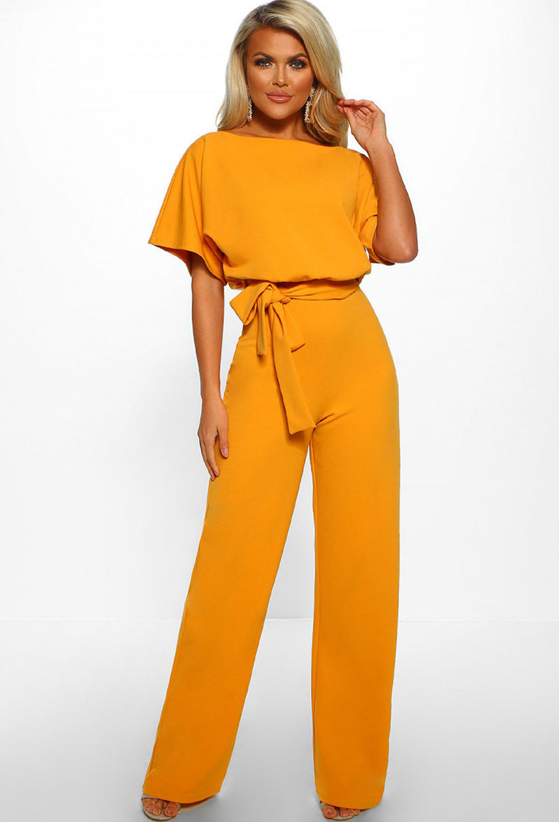 Margaret – Modischer Damen-Jumpsuit mit Schnürung und Knöpfen