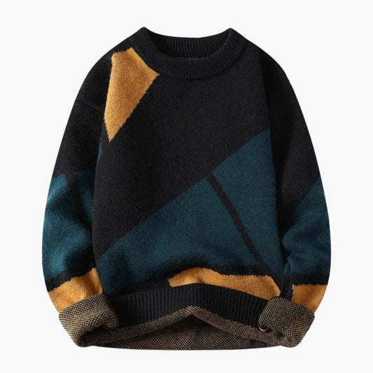 Herren Pullover Lässig Geometrischer Print Rundhals Modern Alltag