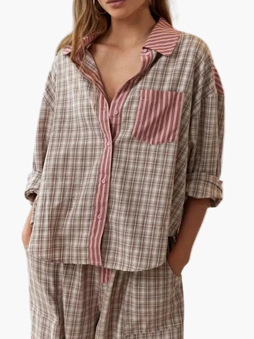 Damen Pyjama Set Zweiteilig – Lockerer Stil für gemütliche Nächte und entspanntes Loungen