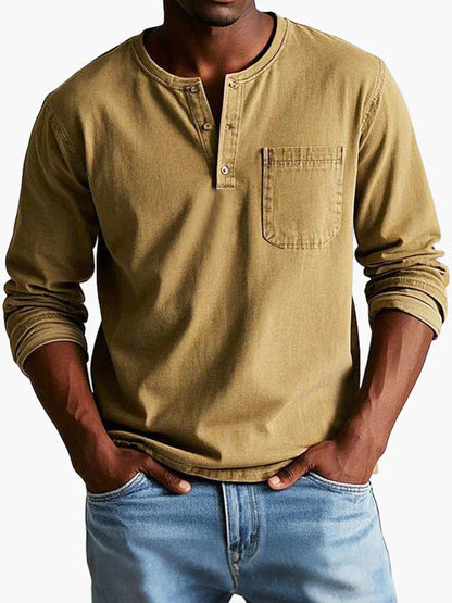Herren Langarmshirt im Vintage-Stil – Klassisches Freizeithemd für Alltag und Büro