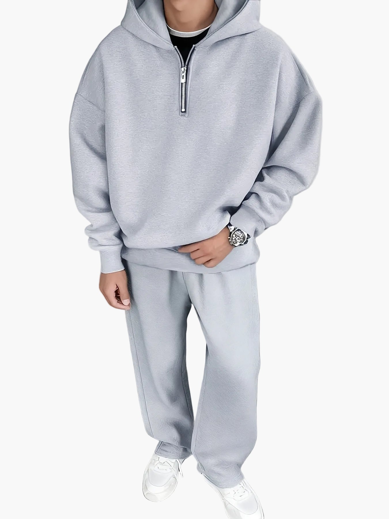 Herren Oversize Freizeit-Set mit Kapuzenpullover und Jogginghose – Stilvolles Lounge- & Streetwear-Outfit