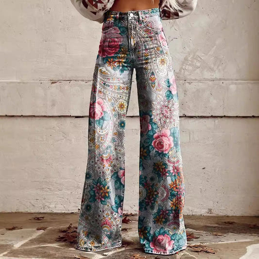 Lucy – Weit geschnittene Damenhose mit 3D-Digitaldruck