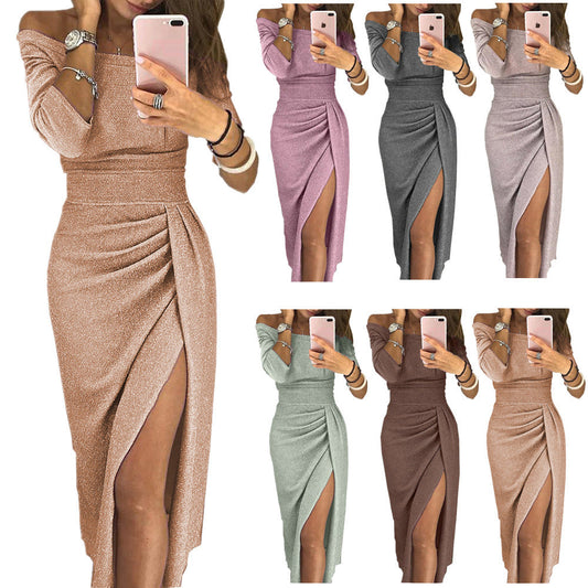 Adele – Funkelndes Damenkleid mit Kragen