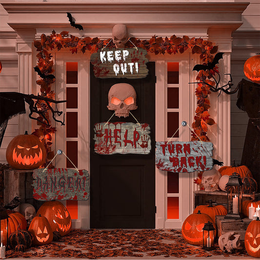 Halloween Türschilder Set – Gruselige Deko für Halloween-Partys und Trick-or-Treat