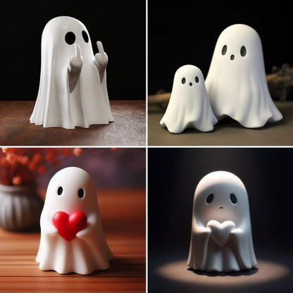 Halloween Dekofigur Geist mit Mittelfinger – Lustige Gruseldeko für Halloween-Partys