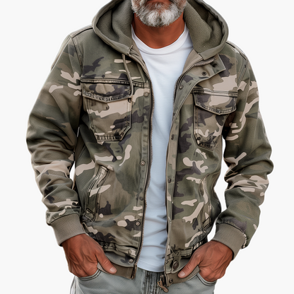 Herren Cargo-Jacke im Camouflage-Stil mit Kapuze – Outdoor & Urban Fashion