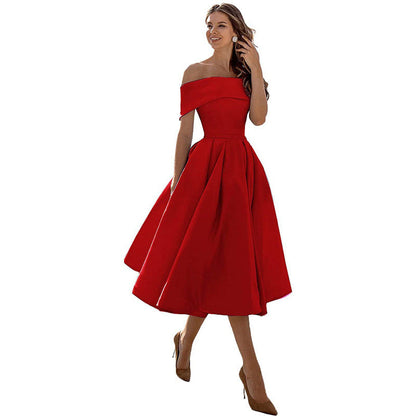 Elegantes Damen-Off-Shoulder-Abendkleid im klassischen Design