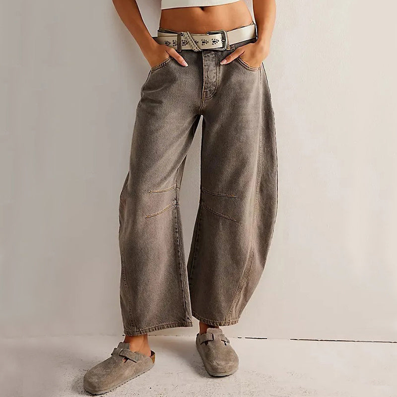 Damen Sommerhose – Weite High Waist Freizeithose mit geradem Bein für Büro oder Alltag