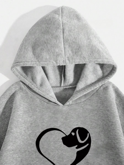 Damen Hoodie mit Hundemotiv Herz und Pfote – Tierfreund Geschenk, lässig und gemütlich