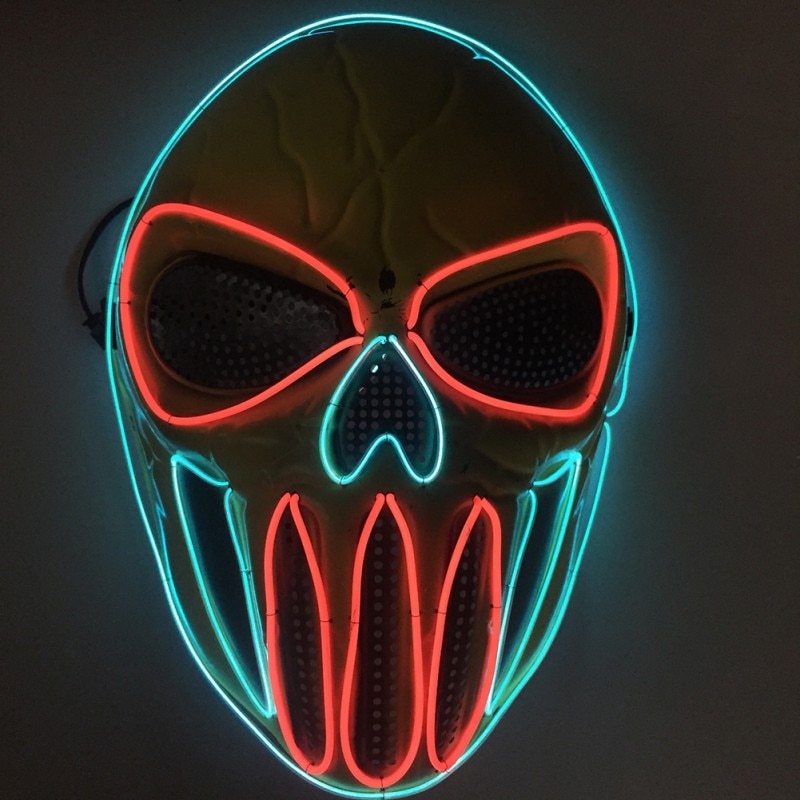 Halloween LED Leuchtmaske für Erwachsene – Gruselige Skull-Maske für Kostüm & Party