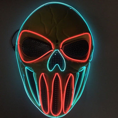 Halloween LED Leuchtmaske für Erwachsene – Gruselige Skull-Maske für Kostüm & Party