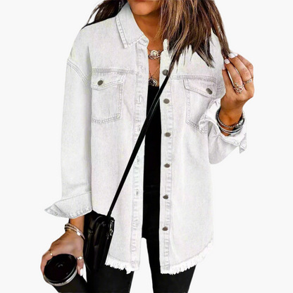Damen Jeansjacke im entspannten Oversized-Look – Vielseitige Übergangsjacke für Alltag und Freizeit