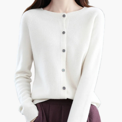 Damen Strickjacke im klassischen Stil – Eleganter Cardigan für Alltag und Büro