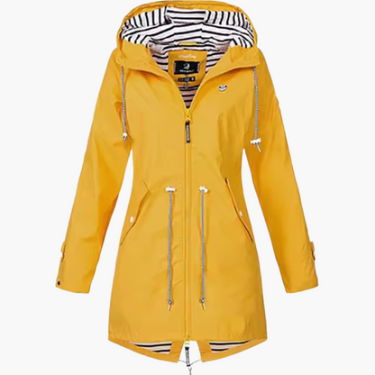 Damen Regenjacke Wasserdicht Windbreaker Outdoor Parka – Funktionale Übergangsjacke mit Kapuze