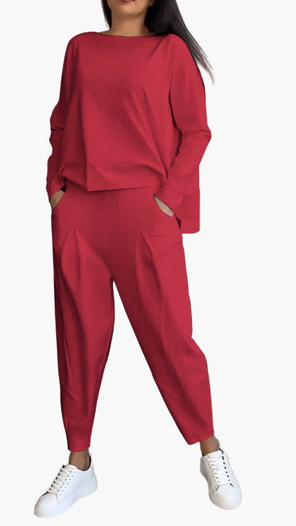 Damen Zweiteiliges Cozy Freizeitset – Komfortables Loungewear Outfit für Alltag & Entspannung