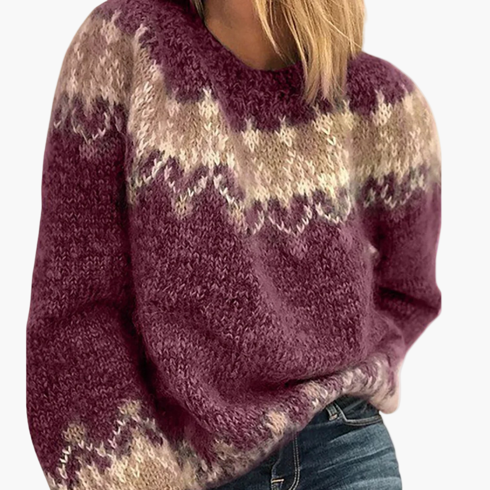 Damen Strickpullover im Norwegerstil – Gemütlicher Winterpullover für Freizeit & Alltag