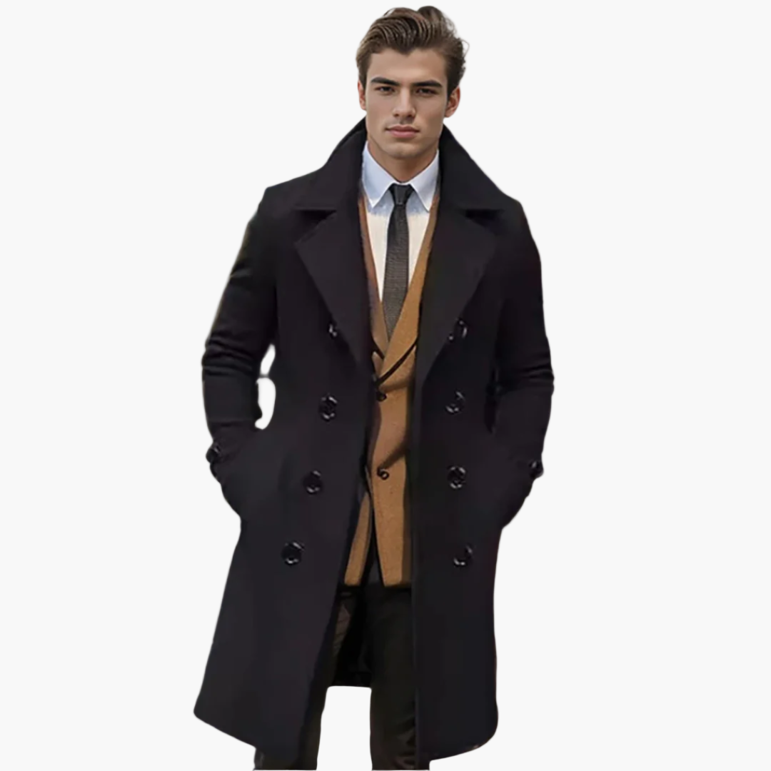 Herren Premium Langmantel im italienischen Stil – Eleganter Business & Freizeit Trenchcoat