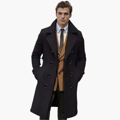 Herren Premium Langmantel im italienischen Stil – Eleganter Business & Freizeit Trenchcoat