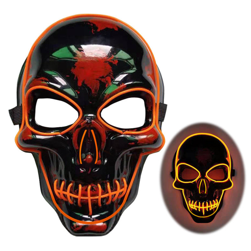 Halloween LED Leuchtende Totenkopfmaske für Erwachsene – Perfekte Grusel-Kostümmaske für Party & Deko