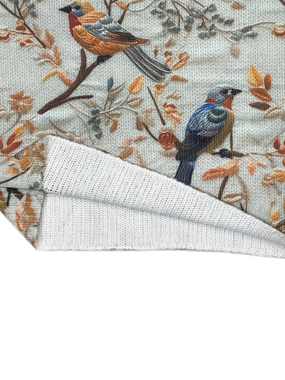 Damen Pullover mit Vogel-Print, Strick, Hoher Kragen, Herbst/Winter Elegant Freizeitmode