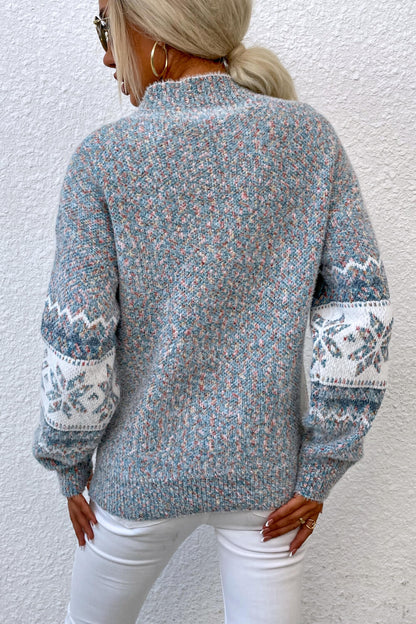 Damen Strickpullover mit Norwegermuster – Winterlicher Freizeit-Look, Komfort Fit