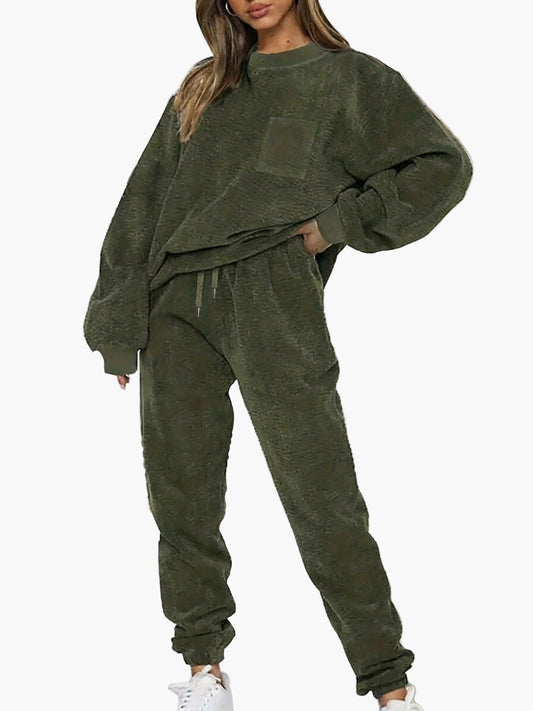 Damen Freizeit Lounge Set Zweiteiler, Oversize Pullover & Jogginghose – Bequemes Outfit für Zuhause & Freizeit