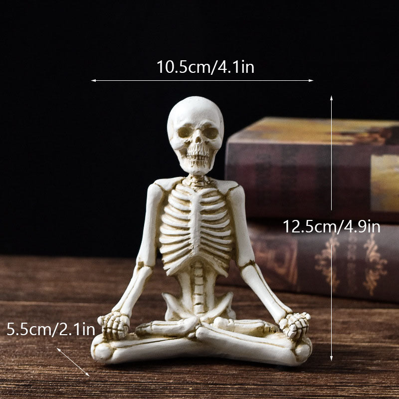 Halloween Dekofigur Skelett Yoga – Gruselige Tischdekoration für Halloween-Partys