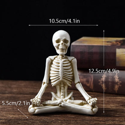Halloween Dekofigur Skelett Yoga – Gruselige Tischdekoration für Halloween-Partys