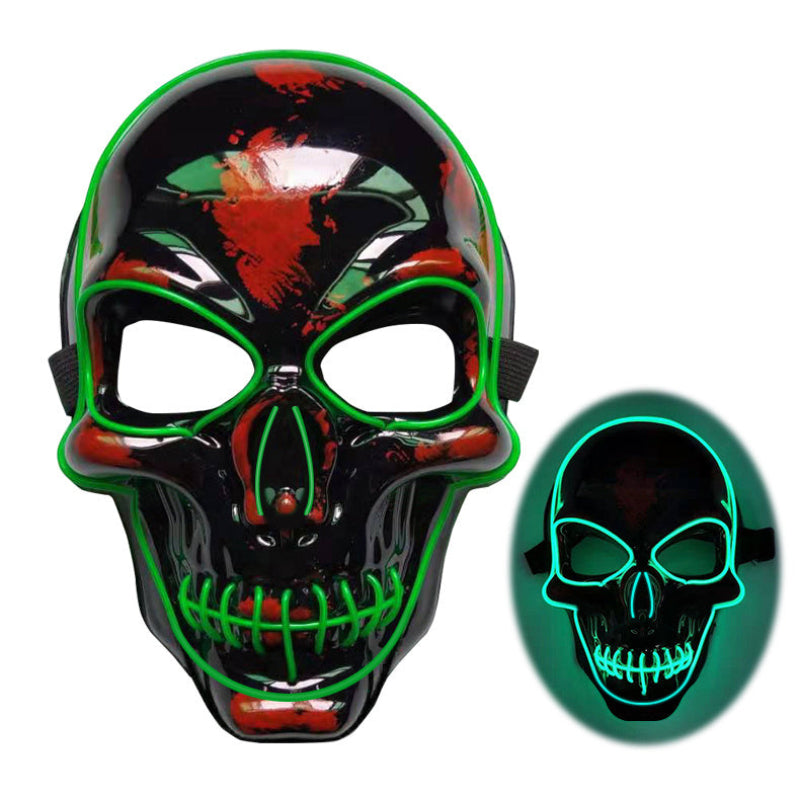 Halloween LED Leuchtende Totenkopfmaske für Erwachsene – Perfekte Grusel-Kostümmaske für Party & Deko